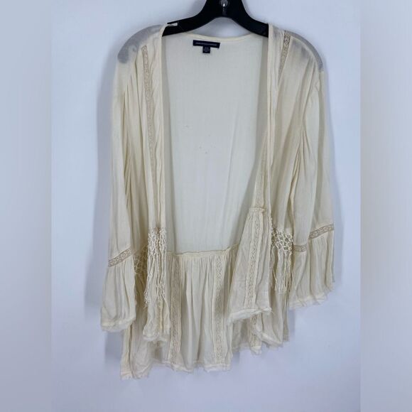 American Eagle Outfitters Sweaters - American Eagle Women’s Open Front Lightweight Fringe Detail Cardigan size M